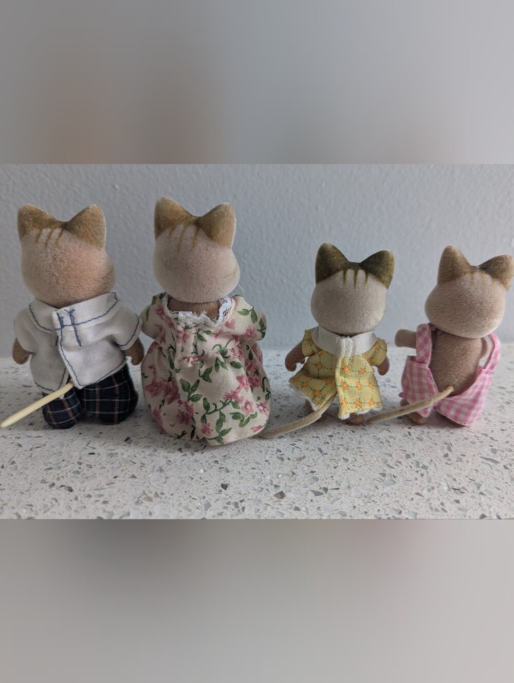 Vintage Sylvanian Families Keats Cat Family Set Calico Critters Figures Lot - Picture 3 of 12